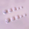 24Pcs French Tip Press on Toenails Short Pink Fake Toenails