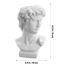 David Statue Flower Vase Furniture Sculpture Holder Resin Head Cement Planter Flower Vase Makeup Pen Holder Home Decoration (White)
