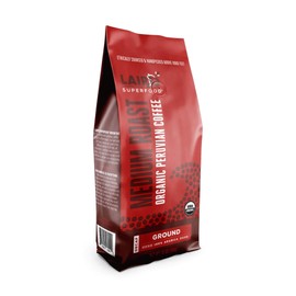 Laird Superfood Peruvian Medium Roast Decaffeinated Coffee - Chemical-Free Decaf Swiss Water Processed Ground Coffee, New 12oz Bag