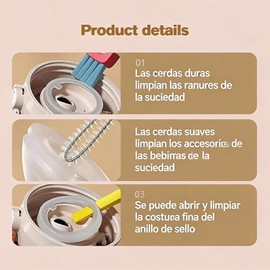 Genérico Cepillo Limpieza Tapa Taza 3 en 1 para Grietas y Espacios Reducidos Entre Botellas, Portátil Multifuncional Taza Portátil de Limpieza...     