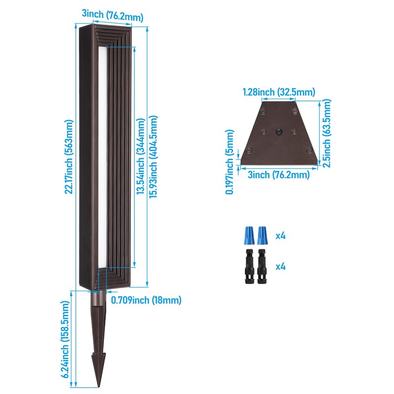 LEONLITE 5CCT Low Voltage Pathway Lights, 7W 12-24V LED Landscape