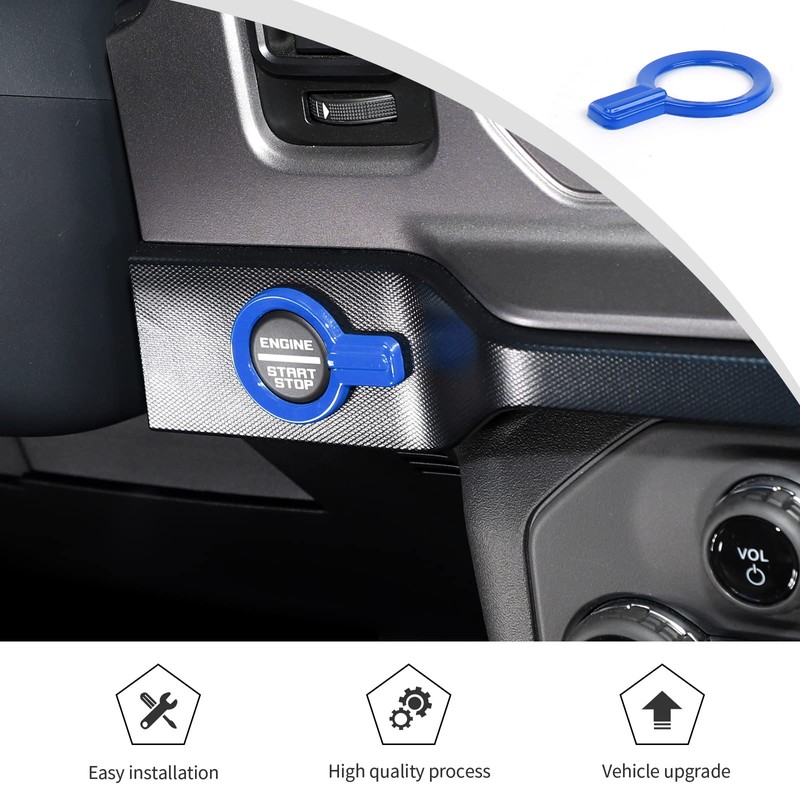 JWWY Bronco Push Start Button Cover Spin Engine Start Stop
