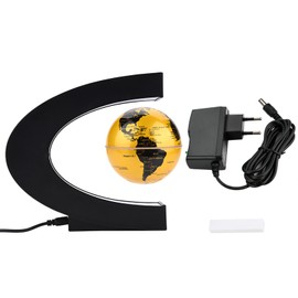 Floating Globe Magnetic Levitation Rotating Globe with Colorful LED Light ( Golden)