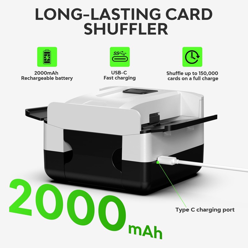 FarmNix Automatic Card Shuffler,Rechargeable Card Shuffler for 1-2 Decks