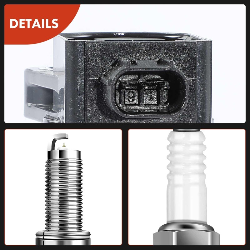 A-Premium Set of 4 Ignition Coil Pack and Iridium Spark