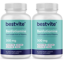Bestvite Benfotiamine 300mg (120 Vegetarian Capsules) (2-Pack)-No Stearates