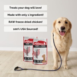 PureBites Mini Freeze Dried Chicken 2.1 oz each (2 Pack) 1 Ingredient, Healthy Low Calorie, High Protein Dog Treat or Perfect for Dog Training Inculdes FREE Guide