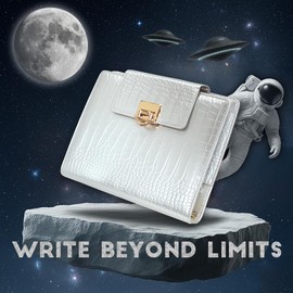 EGOSUNNY® Crocodile-Embossed A5 Refillable Leather Planner – 5.8" x 8.3" Crocodile-Textured Leather Cover, Refillable 6-Ring Binder with 80 Sheets, Dividers & Metal Ballpoint Pen - Fashion-Inspired Organizer for Professional Women, Work & Meetings