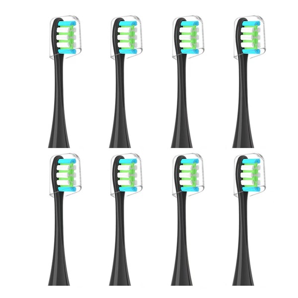GTHUNDER - Cabezal de cepillo para polvo de dientes eléctrico de repuesto para cabezales limpios, con tapas higiénicas independientes, embalaje al aspiradora, para todos los modelos limpios, Clean x Pro Elite & X & X Pro & Flow & F1 & Air 2 (negro)