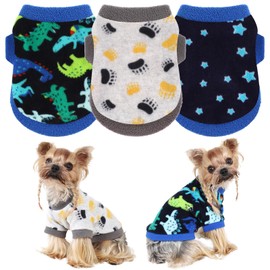 3 Pieces Medium Dog Sweater,Soft Dog Sweaters for Small Dogs Fleece Fall Winter Sweater Male Female, Clothes Medium Sized Dogs for Chihuahua Clothes Yorkie