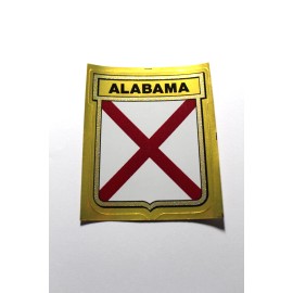 1972 VINTAGE GULF OIL ALABAMA STATE FLAG TRAVEL STICKER DECAL WITH HISTORY
