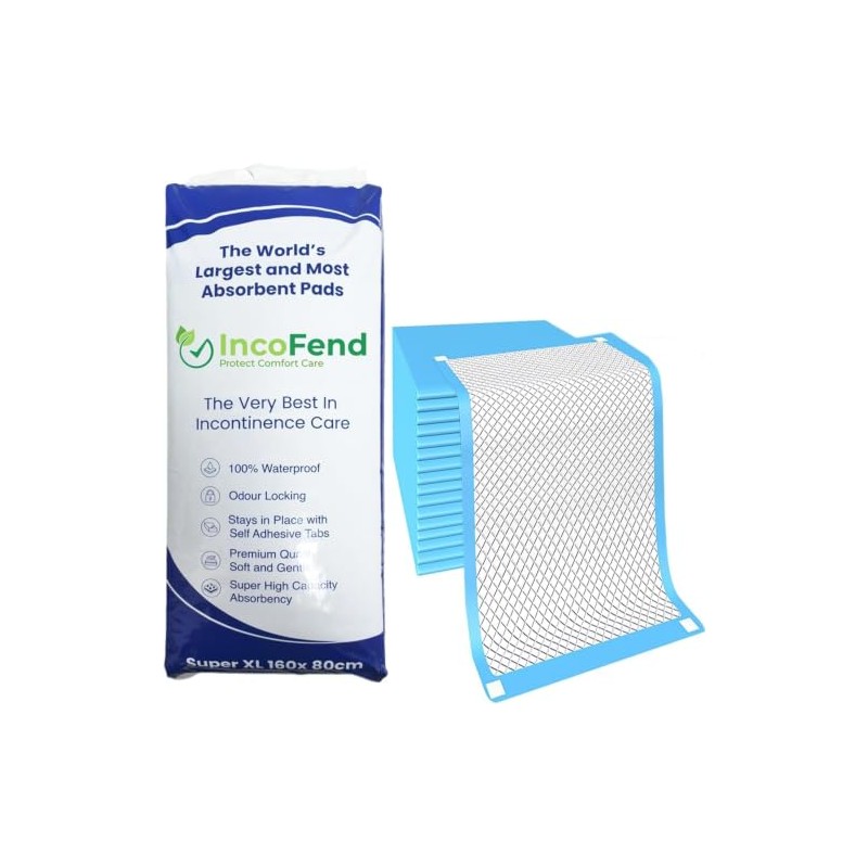 Bundle Extra Large Incontinence Sheets Wipes 20pc 160cm x 80cm