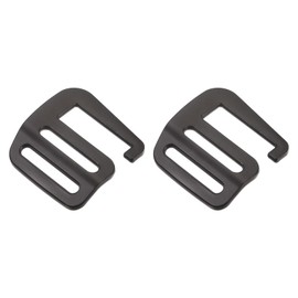 sourcing map Metal G Hooks Webbing Buckles, 2Pcs 0.98" 25mm G-Hook Wave Buckle Adjuster Slide Buckle for Backpack Strap Webbing, Matte Black