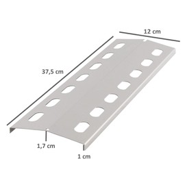BBQ-Toro Stainless Steel Flame Distributor for Gas Grill, 37.5 x 12 cm, Silver, Flame Plate Gas Grill, Replacement Burner Cover, Flame Plate for Gas Grill, Stainless Steel Heat Plate, Grill