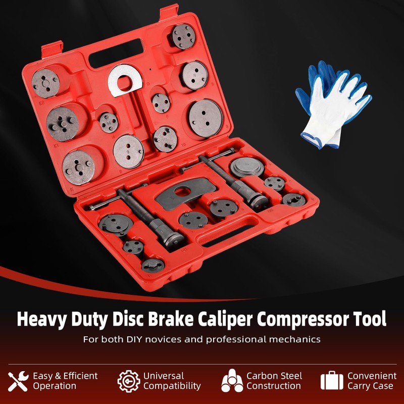 8MILELAKE Disc Brake Caliper Compressor Wind Back Tool 24pc Professional
