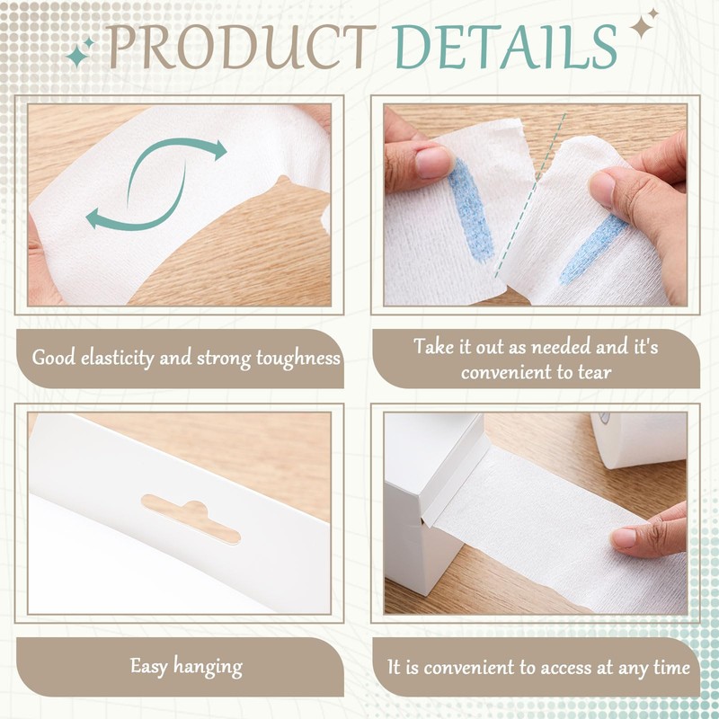 Marspark 5 Rolls Barber Paper Neck Strips with Hanging Dispenser