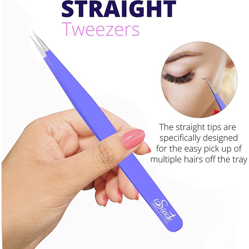 SIVOTE Pinzas de pestañas para extensiones de pestañas para volumen,