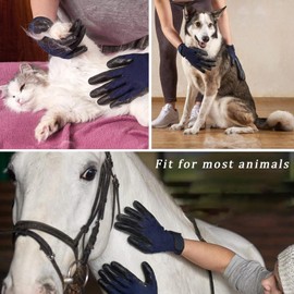 Glove Deshedding Gloves for Dogs Cats Pet Grooming Gloves Pet Massage One Pair Black