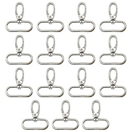 15Pcs 1.5 Inch Metal Lobster Clasps Claw Push Gate Silver Swivel Snap Hooks for Keychain Purse Handbag Making Straps Leather DIY Craft Project