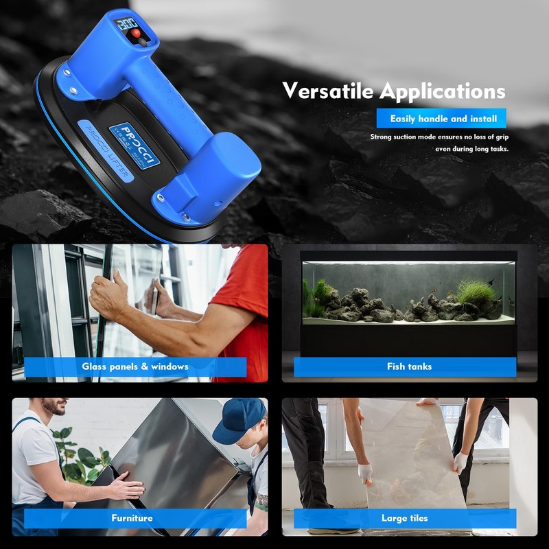 Procci Electric Tile & Glass Vacuum Lifter – Industrial Heavy-Duty