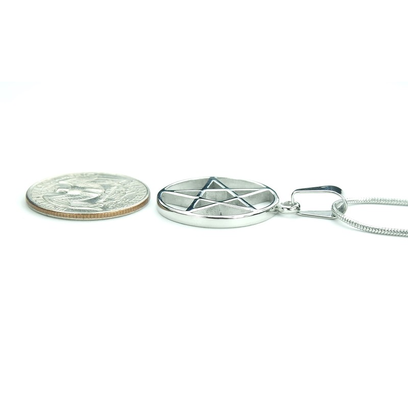 Inverted Pentacle Necklace, Waterproof Stainless Steel, Upside Down Pentagram Symbol