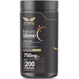 ETERNAL NUTRITION Neuro Sleep: Magnesio Bisglicinato y Teanina (200 Caps) | Bisglicinato, L-Teanina, Apigenina y SAM-e · 200 Porciones · 750 mg · Rela
