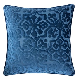 Homey COZY Modern Velvet Throw Pillow Cover,Indigo Blue Luxury Soft Fuzzy Cozy Warm Slik Decorative Extra Large Sofa Couch Cushion Case 24x24, Cover Only