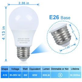 Marxlait 4 Pack LED Light Bulbs 60 watt Equivalent, Daylight 5000K, A19 Standard Light Bulbs, E26 Medium Base, 120V, Non-Dimmable