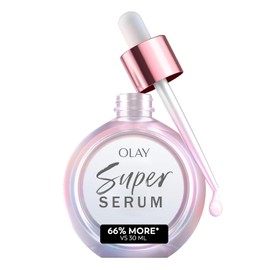 Olay Super Serum - Suero brillante para la cara, niacinamida activada, vitamina C y E, péptido de colágeno, AHA - Beneficios 5 en 1 - Ilumina, hidrata, suaviza, reafirma, unifica el tono, antienvejecimiento proactivo, 1.7 onzas