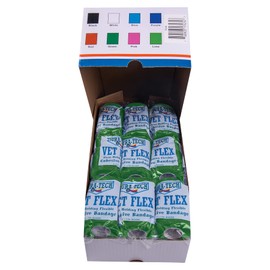 Dura-Tech Green Vet Flex Bandage First Aid Wrap | for Horses, Dogs and Others | Self-Adhesive Cohesive Tape | 4” Wide and 5 Yards of Length | Package of 18 Rolls