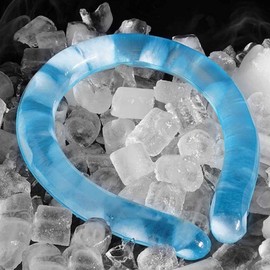 Ice Collar，Neck Cooling Tube | Wearable Cooling Wraps for Summer Heat I Hands Free Cold Pack | Reusable Neck Coole (Blue)