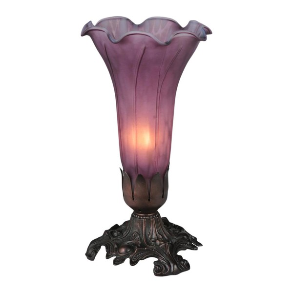 Meyda Tiffany 11336 Pond Lily Accent Lamp, 8"H, Lavender