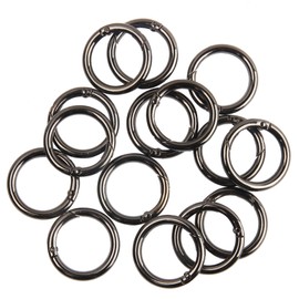 JWBIZ 12pcs Trigger Spring O Rings Round Carabiner Clip Snap for Keyrings Buckle, Bags,Purses (Gun Black, 1 1/4 inch)