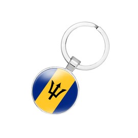EnigmaGlow World - Llavero con la bandera de la mayoría de los países, llavero diario de aleación de zinc, llaves de coche para hombres y mujeres, Barbados, 2.1inch