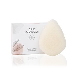 Baie Botanique Teardrop Shaped Konjac Sponge - Environmentally Friendly Gentle Facial Cleansing and Exfoliating Sponge, 100% Natural