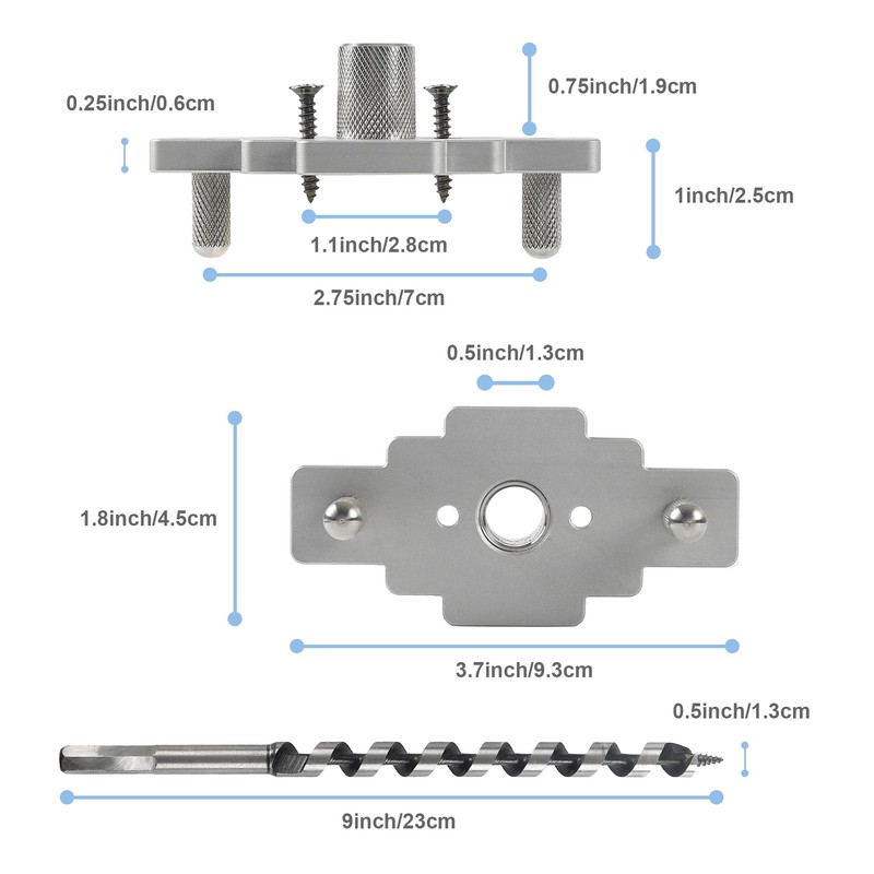 Floating Shelf Bracket Dowel Jig Kit with 1/2" x 9"