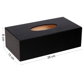 Wooden World - Tissue Holder, Stylish Wooden Tissue Box in Black