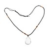 Ipetboom Natural White Crystal Teardrop Pendant Clear Crystal Necklace for