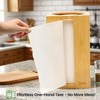Bilifre Bamboo Paper Towel Holder with Hooks – One-Hand Tear,