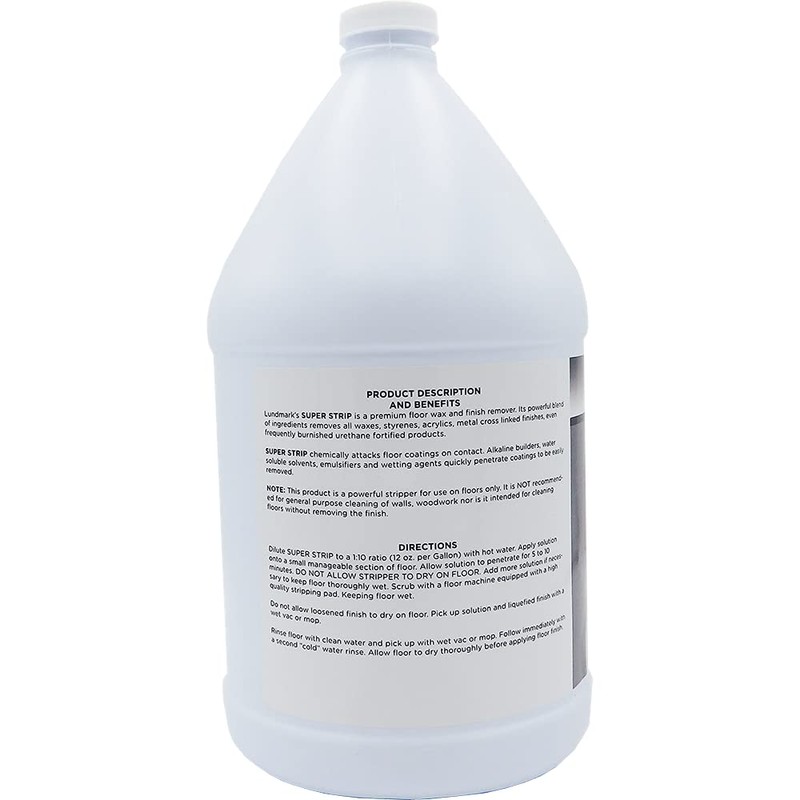 Lundmark Super Strip, Heavy-Duty Floor Stripper Concentrate Wax Remover, 1-Gallon,