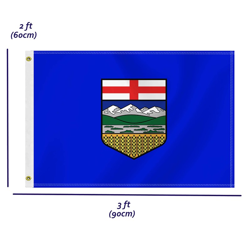 2×3 FT Alberta Flag, Medium 60×90 CM AB 100D Canada