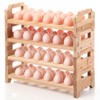 Reallnaive 4 Tier Wooden Egg Holder for Countertop, Bamboo Stackable