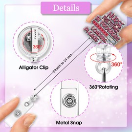 ERHACHAIJIA Nurse Practitioner in Progress Loading Retractable Glitter Badge Reel, Funny ID Card Badge Holder Gifts for Nurses Practitioner NP RN EN NICU Nurse, Medical Student Graduation Gifts