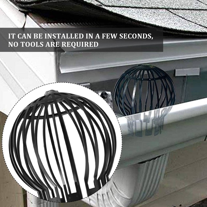 ZDSFSD 4PCS Gutter Guard Downspouts Filter Strainer Preventing Leaf Debris