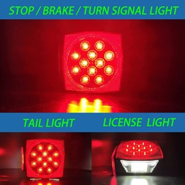 Serlainxin Trailer Lights, Boat Trailer Light Kit, IP68 Waterproof with 25foot 4Pin Trailer Wiring Harness for Utility Marine, Truck, Camper Under and Over 80"
