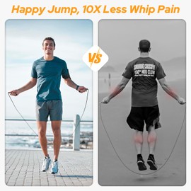 Euqvunn Skipping Rope Adult 3 Metres, PVC Rope Skipping with Bag, Adjustable Skipping Rope Children, Men and Women, Fitness Workout for On the Go, Speed Training