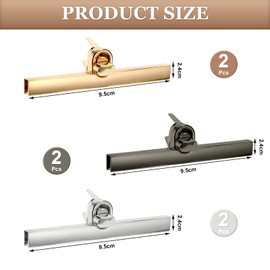 ZYKORT Pack of 6 Bag Clasps, Zinc Alloy Twist Clasp, Bag Clasp Accessories for Crochet Bags, Leather Bag DIY (Light Gold/Silver/Black)