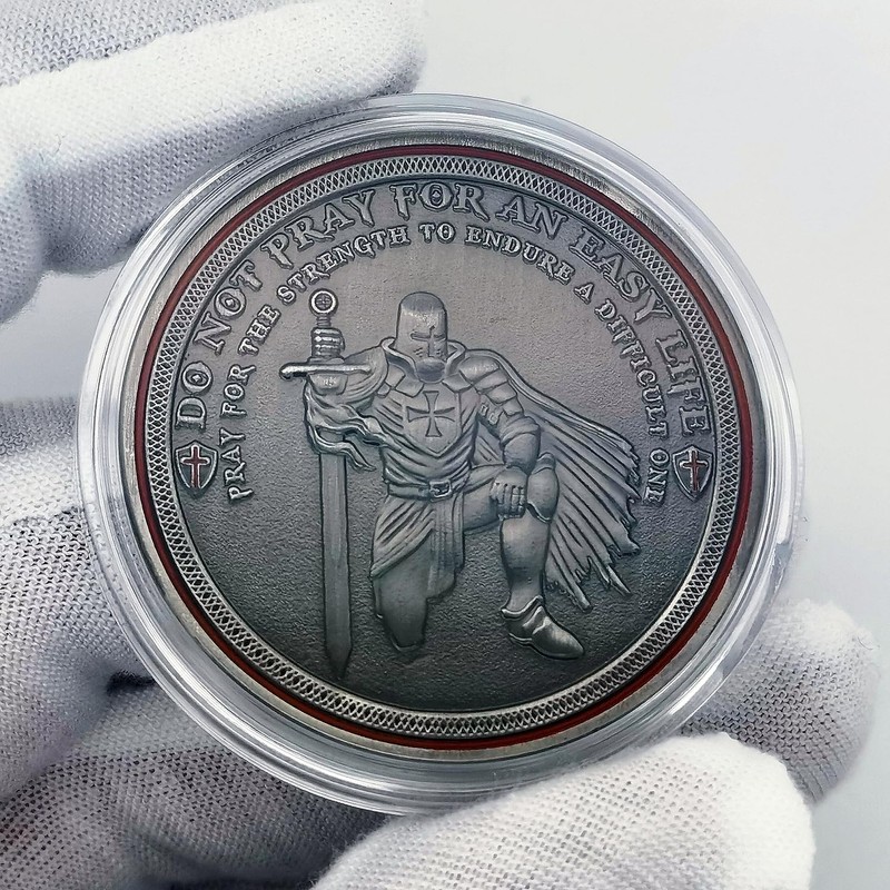 Knight Templar Challenge Coin Red Cross Religious Coin Inspirational Collection