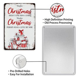 Maybe Christmas Doesn't Come from a Store Maybe Christmas Perhaps Means a Little Bit More Vintage Christmas Metal Tin Sign Room Wall Decor 8x12 Inch