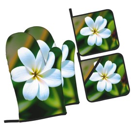 NEZIH Hawaii Flower 1 Print Oven Mittens Potholders Heat Resistant Gloves Kitchen Cooking Baking Grilling BBQ
